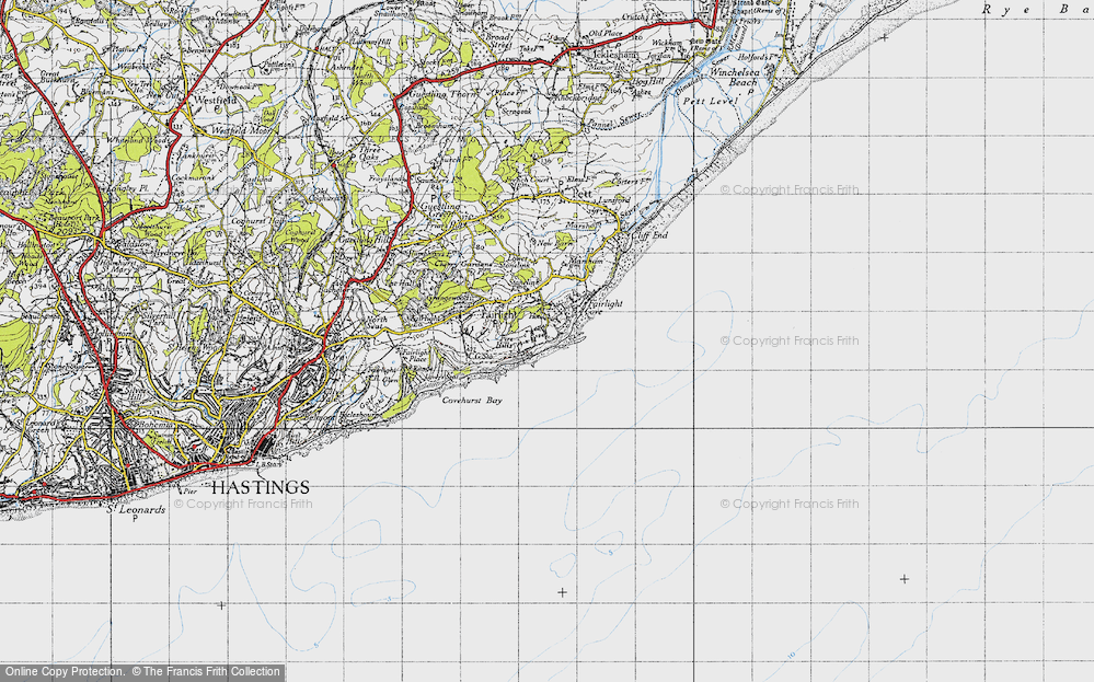 Old Map of Fairlight Cove, 1940 in 1940