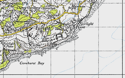Old map of Fairlight Cove in 1940
