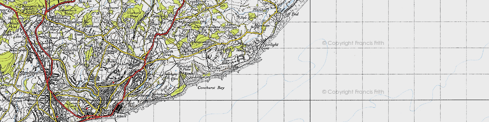 Old map of Fairlight Cove in 1940