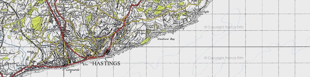 Old map of Fairlight Glen in 1940
