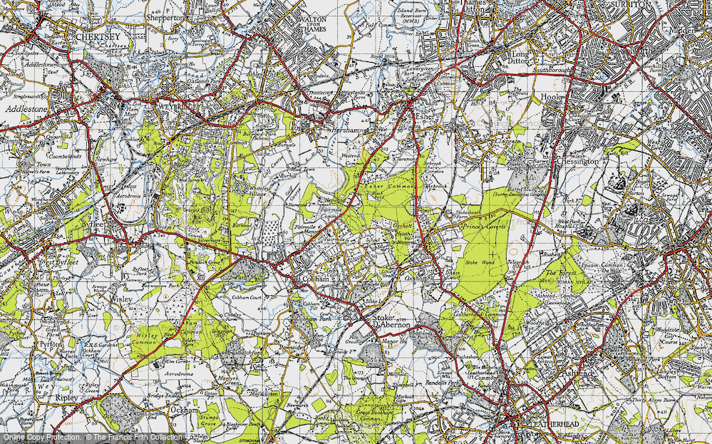Old Map of Fairmile, 1945 in 1945