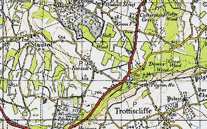 Old map of Wrotham Hill Park in 1946
