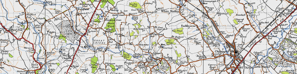 Old map of Fairstead in 1945