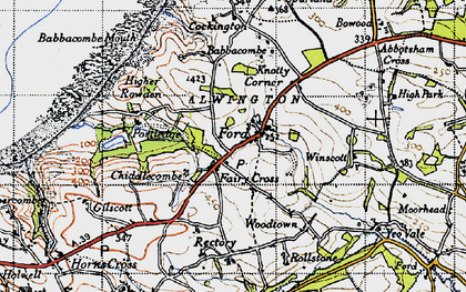 Old map of Fairy Cross in 1946