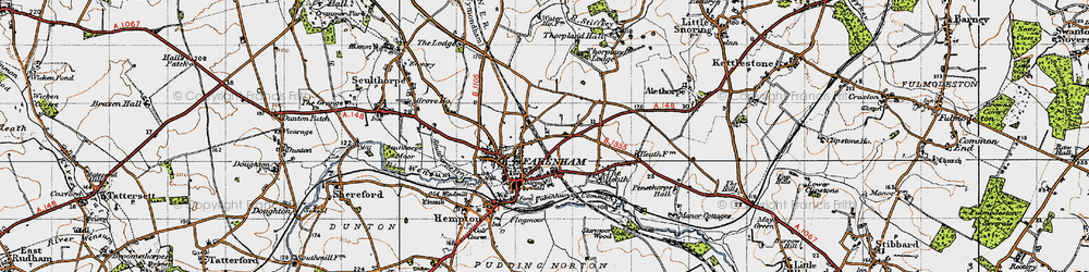 Old map of Fakenham in 1946