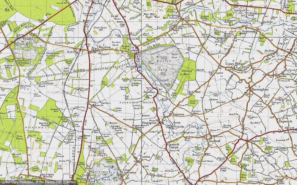 Old Map of Fakenham Magna, 1946 in 1946