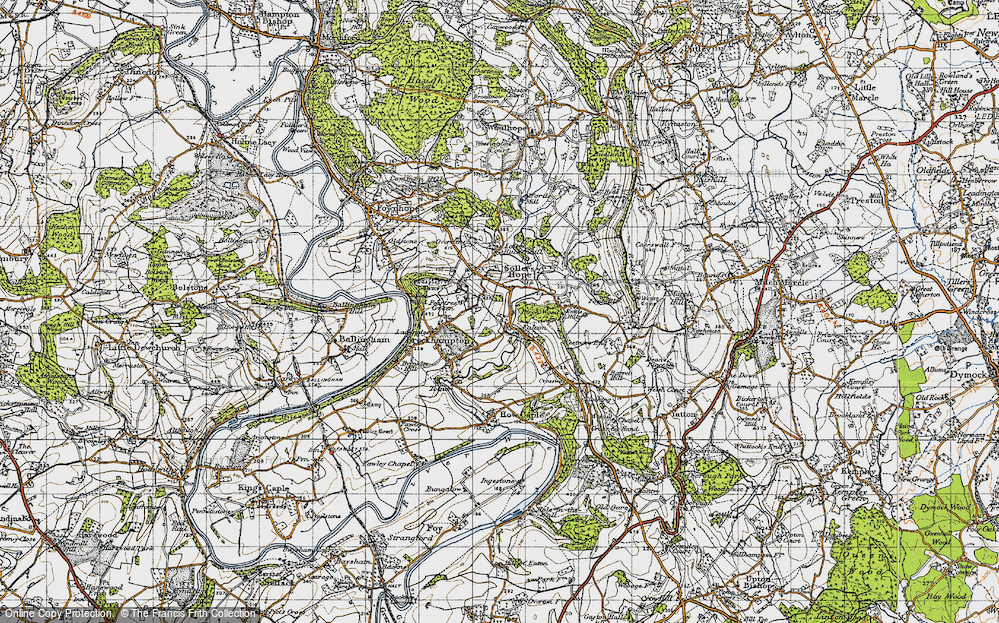 Old Map of Falcon, 1947 in 1947