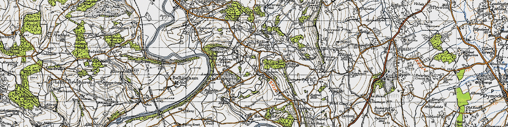 Old map of Falcon in 1947