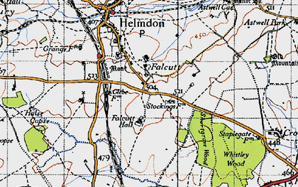 Old map of Falcutt in 1946