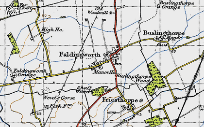 Old map of Faldingworth in 1947