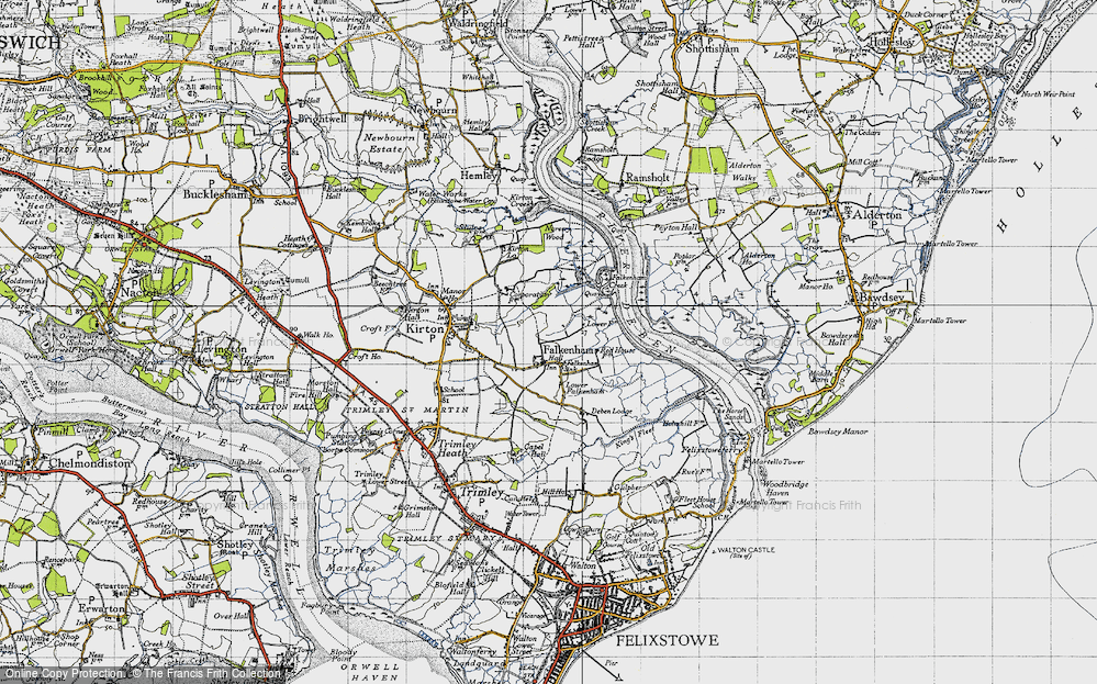Old Map of Falkenham Sink, 1946 in 1946