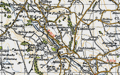 Old map of Fallgate in 1947
