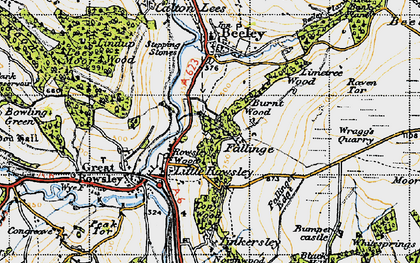 Old map of Fallinge in 1947