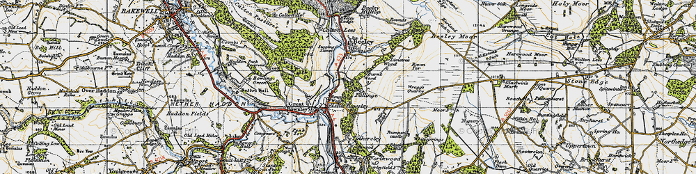 Old map of Fallinge in 1947
