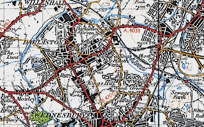 Old map of Fallings Heath in 1946
