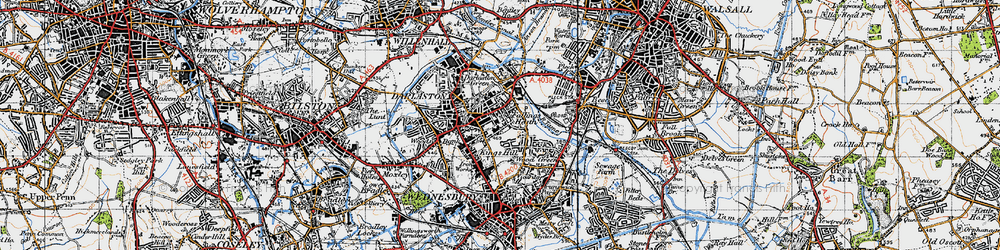 Old map of Fallings Heath in 1946