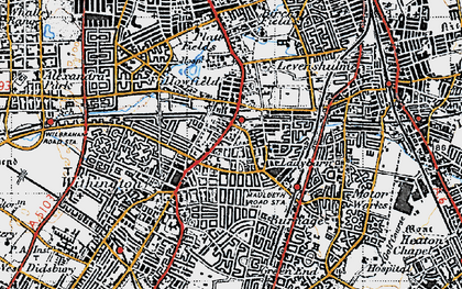 Old map of Fallowfield in 1947