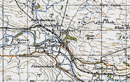Old map of Falstone in 1947