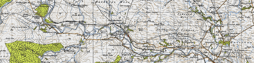 Old map of Falstone in 1947