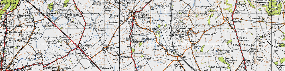Old map of Fancott in 1946