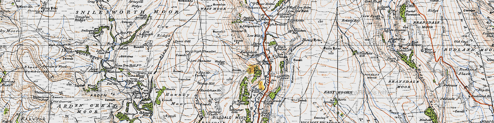 Old map of Bilsdale in 1947