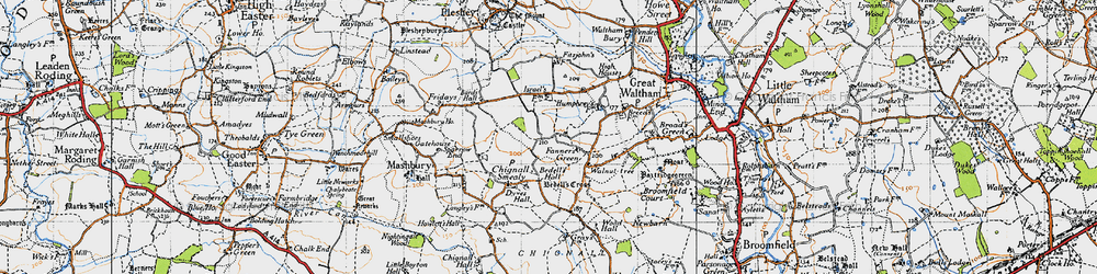 Old map of Fanner's Green in 1946