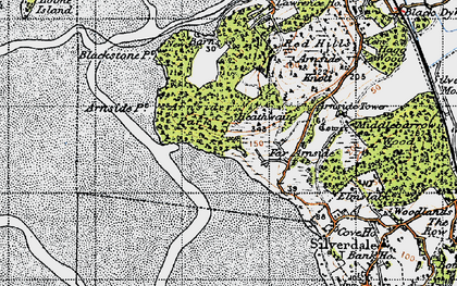 Old map of Arnside Park in 1947