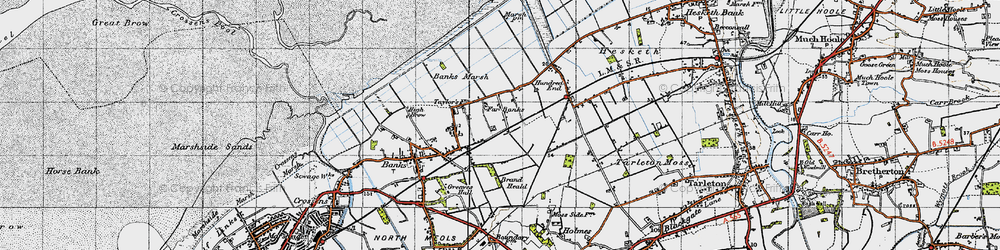 Old map of Far Banks in 1947