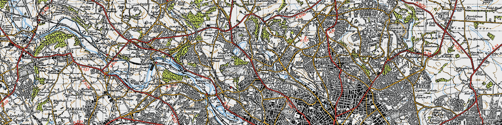 Old map of Far Headingley in 1947
