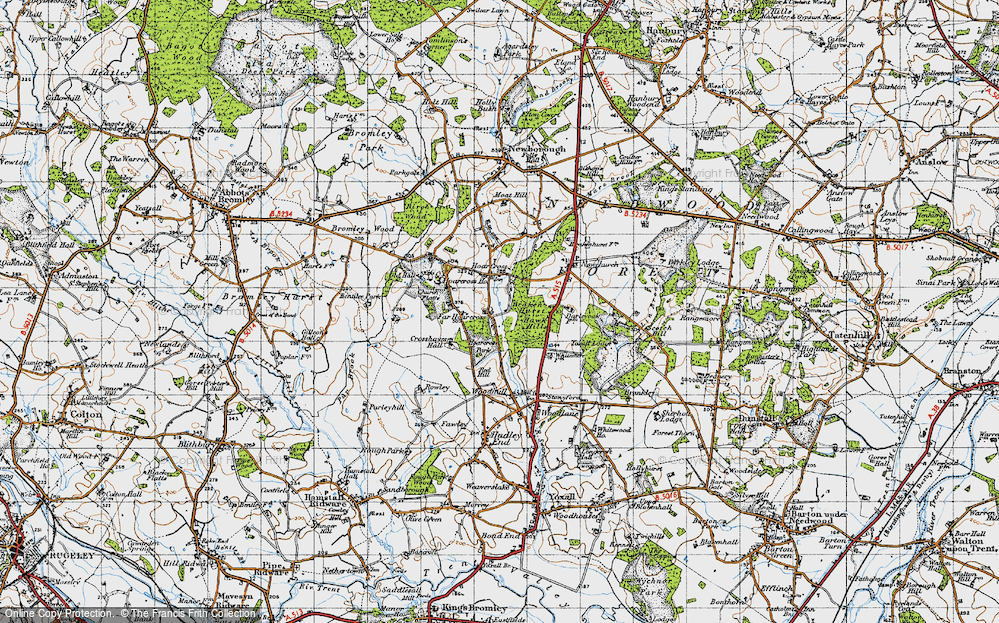 Old Map of Far Hoarcross, 1946 in 1946