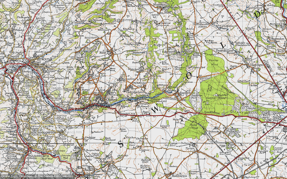 Old Map of Far Oakridge, 1947 in 1947