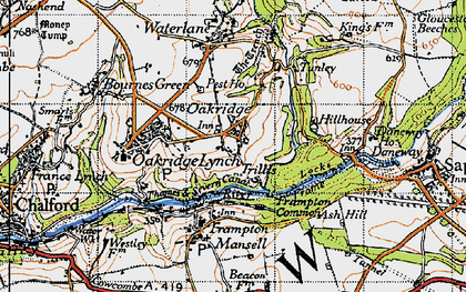 Old map of Far Oakridge in 1947