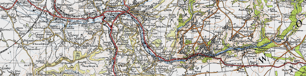 Old map of Far Thrupp in 1946