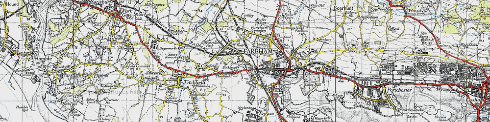 Old map of Fareham in 1945