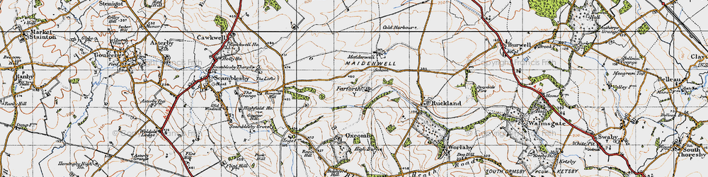 Old map of Farforth in 1946