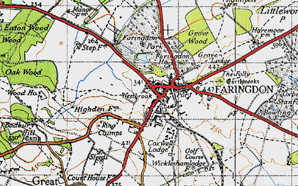 Old map of Faringdon in 1947