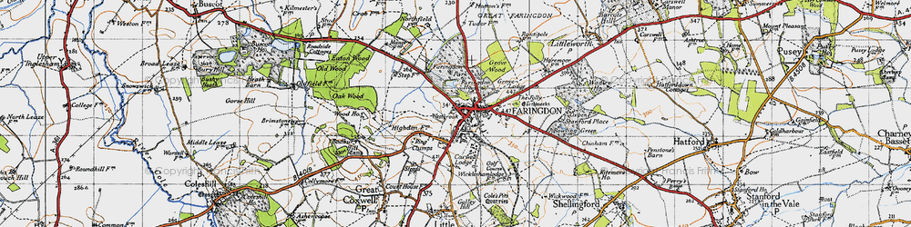 Old map of Faringdon in 1947