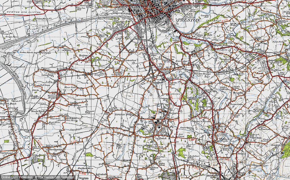 Old Map of Farington, 1947 in 1947