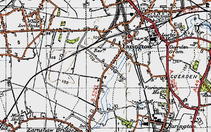 Old map of Farington in 1947