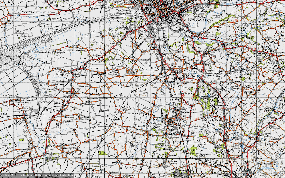 Old Map of Farington Moss, 1947 in 1947