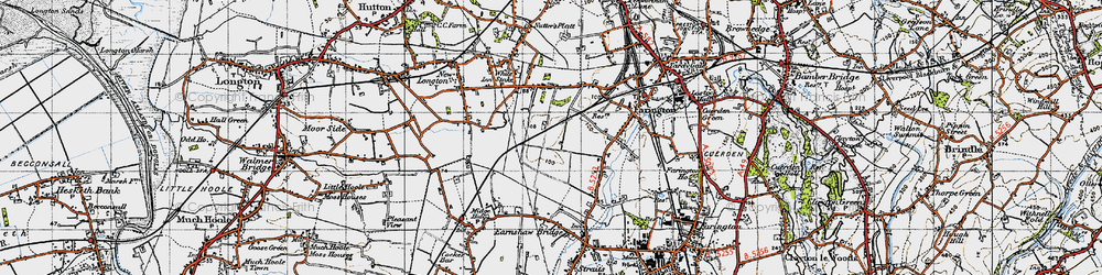 Old map of Farington Moss in 1947