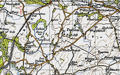 Old map of Whinney Fell in 1947