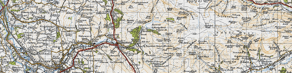 Old map of William Clough in 1947
