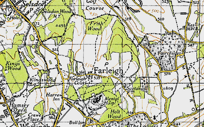 Old map of Farleigh in 1946