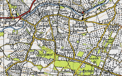 Old map of Farleigh Green in 1940