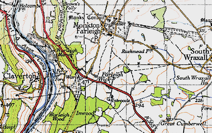 Old map of Farleigh Wick in 1946