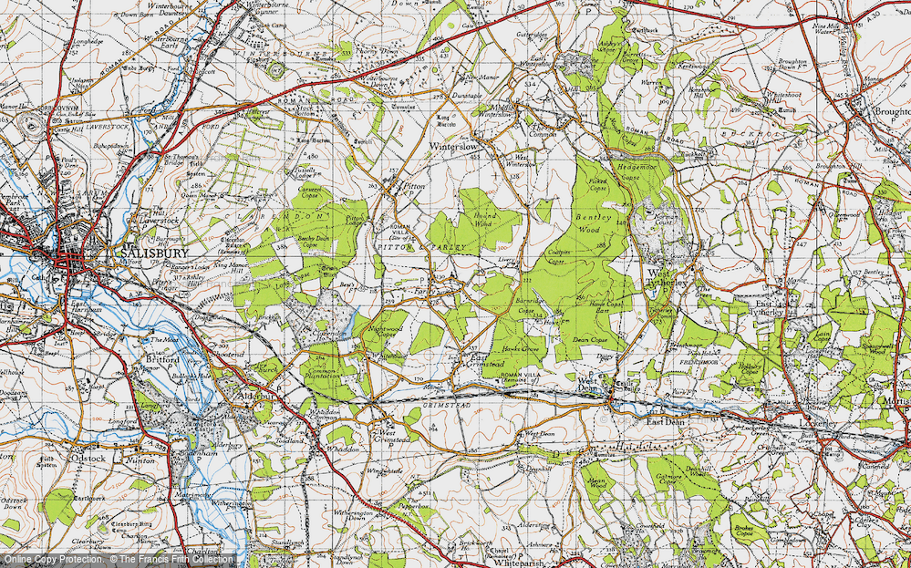 Old Map of Historic Map covering Barnridge Copse in 1940