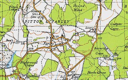 Old map of Blackmoor Copse in 1940
