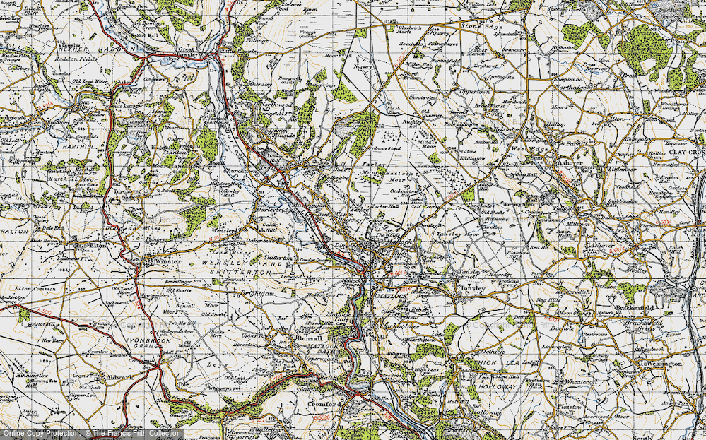 Old Map of Farley, 1947 in 1947