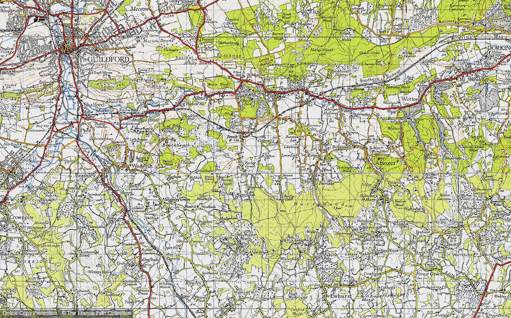 Old Map of Farley Green, 1940 in 1940
